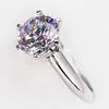 JZ017 Six Claw Imitation Women's Diamond Ring 50 poäng Platinum Wedding Zircon Ring