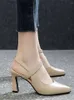 Dress Shoes Summer Wild Chunky Heels Women's Pumps Closed Toe Back High-heeled