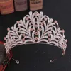 Tiaras lüks düğün taç saç aksesuarları gelin tiaras rhinestone yaprağı saç bantları parti kızlar diadem cazibesi noiva saç takı z0220