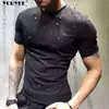 Erkek Tişörtler Kısa Kollu Tshirt Erkek Yaz Macunu Elmas Yuvarlak Boyun Büyük Siyah Giysiler Gevşek 2021 Yeni Trendi Moda Yakışıklı Özellikle Z0221