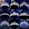 Tiaras Diverse Silver Gold Color Crystal Crowns Bride Tiara Fashion Queen For Wedding Crown Headpiece Wedding Hair Smycken Tillbehör Z0220