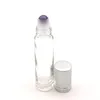 収納ボトル10pcsナチュラルジェムストーンローラーボールボトル10mlエッセンシャルオイルロールクリスタルチップ付き厚いガラス