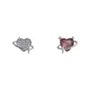 Stud Earrings Asymmetrical Heart Star Zircon Earring For Women Girls Fashion Luxury Party Wedding Bridal Jewelry