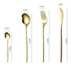 Set sets 24 stks bestratelaar roestvrij mes vork lepel flatware tafelwerk gouden geschenkdoos draagbare vaatwasser keukengerei 230221