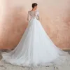 Весеннее свадебное платье в стиле в стиле ретро -милая женская элегантная и стройная кружевная длинная рукава en37365