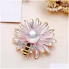 Jewelry Settings Double Swallow Korean Version Thick Goldplated Explosive Freshwater Pearl Brooch Semifinished Mount For D Dhfcf