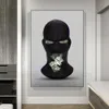 Geld Poster Kunst Malerei Pop Art Büro Motivierende schwarze Maske Drucke auf Wand Home Decor Bilder abstrakte Mode Woo