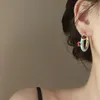 Hoop Earrings Personality Colorful Enamel For Women Girl Blue Round Circle Geometric Party Jewelry Huggies Earring