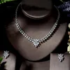 Collier boucles d'oreilles ensemble HIBRIDE africain CZ 2 pièces feuille conception Dubai bijoux pour femmes mariée mariage fête accessoires Collares De Moda 2023
