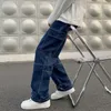 Męskie dżinsy męskie dżinsy na nogach hip-hop swobodne męskie presie dżinsowe spodnie uliczne deskorolki spodnie neutralne spodnie Plus S-5xl 230220