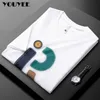 T-shirt da uomo Estate New Light Luxury T-shirt a maniche corte T-shirt da uomo in cotone mercerizzato Slim Tshirt da uomo Girocollo Abbigliamento moda per uomo Z0221