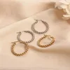Hoop Earrings Gold Twist Braided Twisted Coil For Women Fashion Simple Stainless Steel Vacuum Electroplating