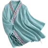 Damenblusen Baumwolle 2023 Damenhemd Sommer Strickjacke Stickerei V-Ausschnitt Mode Halbarm Freizeitbluse YoYiKamomo