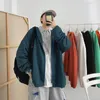Herrtröjor 2023Spring och hösten Youth Korean Par Loose gradvis ren färg ins sport Cardigan Fashion Casual Pullover
