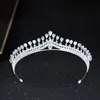 Tiaras lyxiga kvinnors krona huvudband kristall strass tiara och krona hårband smycken silver färg brud hår tillbehör bröllop z0220