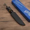 Offerta speciale G0225 Coltello dritto da sopravvivenza Lama satinata in acciaio ad alto tenore di carbonio Manico in acciaio con linguetta completa Coltelli a lama fissa per escursionismo da campeggio esterno con fodero in pelle