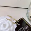 Küpe Popüler Tasarımcı Aksesuarları Hediye Saplama Küpe Lüks Kızlar Elmas İnci Küpe 18K Altın Kaplama Takı Damgaları Küpe Düğün Partisi Kutu Saplamalı