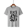 Men's T Shirts Men's Arabic Numerals Printed T-shirts Summer Short Sleeve Casual Tees For Man Harajuku Designer Tops Male Oversize