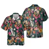 Camisas casuais masculinas jumeast cavalo palmeira folhas de palmeira masculino de dinossauro floral havaiano camisa de praia Bloups Rabbit Gothic Gothic Youth Roupos 230221