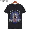 Men's T-Shirts Fashion American Casual Rhinestone Men Tshirt 2022 Summer Designer Tiger Head Young Street Male Cotton Oneck Short Sleeve Z0221