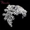 Diadèmes Classique Argent Couleur Floral Bandeaux De Mariage Pour La Mariée Cheveux Accessoires Perles Bandeau Mariée Diadèmes À La Main Ornements RE3282 Z0220