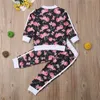 Clothing Sets 3-7 Years Kids Baby Girl Clothes Set Floral Print Long Sleeve Sweatshirt Long Pants Outfits Toddler Autumn Tracksuit Clothing 230220