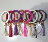 90 colores borlas llavero pulseras pulsera llavero pulsera círculo llavero brazalete llavero cadena para mujer FY3344 0221