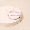 Pulsera tejida hecha a mano bohemia de alta calidad con cuentas Moda Color personalizado Señora Shell Arcilla suave Cuerda de mano Entrega de gota Dhqrj