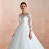Wiosenna sukienka ślubna Sen styl retro ukochane eleganckie i szczupłe proste koronkowe długie rękawy EN37365
