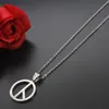 Chains Hippie Stainless Steel Jewelry Silver Color Peace Sign Pendant Necklace Symbol For Dropship