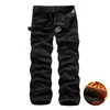 Pantaloni da uomo Inverno Interno in pile Uomo Multitasca Solid Cargo Camo Combat Work Pantaloni militari militari casuali Uomo senza cintura CP03 230221