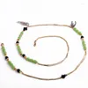 Chains Latest Prevailing Party Jewelry Gold Color 2023 Layer Wing Alloy Diamante Statement Long Green Beads Necklaces