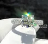 Anelli cubani ghiacciati in argento sterling 925 placcato oro Gioielli hip-hop Vvs Moissanite Diamond Index Finger Ring