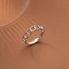 Cluster Ringe Kreis Silber 925 Schmuck für Frauen 2023 Roségold Farbe Geometrie Weiblicher Ring Trend Engagement am Finger verstellbar Mädchen Geschenk