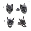 Charms Biker Punk Jewelry Personality Sier Plated Gothic Horned Demon Stud Earrings Drop Delivery 202 Dhckj