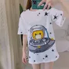 サマーメンズTシャツカジュアルマンレディステタースペースベアプリント半袖高級男性ヒップホップ服