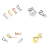 Bead Caps S925 Sterling Sier Pendant M Pearl Cap Buckle Hanging Gold Plating Diy Accessories Mountings Wholesale Ps8A011 Dhsy8