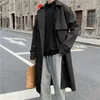 Men's Trench Coats Trendy Men Spring Coat Buttons Oversized Autumn Streetwear