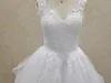 Sukienki imprezowe ZJ9210 Vneck księżniczka suknia balowa ślub z warstwową spódnicą tiulową białą dostosuj bułkę zimową suknie ślubne 230221