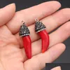 Charms Natural Stone Pendant Pepper Shaped Synthetic Coral Crystals Lifelike Peppe For Manual Creation 14X35Mmcharms Drop Deli Dhcrf