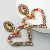 Серьги обруча 2023 Тенденция мода сердца хрустальное капля для женщин, инкрустированных цветными подарками для женщин с серьгами с вареньем