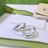 Klassiker Herren Designer Ring Liebesringe für Frauen Ghost Skull Luxus Ring verplattet Vintage Silber Letter Fashion Unisex Homme Bague