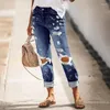 Jean femme déchiré 2023 mode taille moyenne petit ami grand trou décontracté haute rue Denim pantalon Sexy Vintage crayon Calca Jean