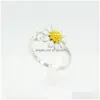 Impostazioni dei gioielli Nuovo creativo coreano Crisantemo S925 Sterling Sier Anello Monti Raccordi per perle Fai da te Vendite dirette Shippin Dhxar