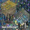Decorative Objects Figurines Magical Cube Statue Yellow Magik Chroma Cube Sculpture Decoration Resin 230221270o