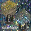 Objets décoratifs Figurines Magical Cube Statue Yellow Magik Chrome Cube Sculpture Décoration Résine 230221270O