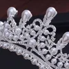 Tiaras Tiaras und Kronen Luxus CZ Perle Prinzessin Festzug Verlobung Hochzeit Haarschmuck für Brautschmuck Glanz Kristall Krone Z0220