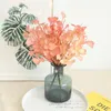 Flores decorativas Wreaths Flower Artificial Ginkgo Leaf Bunche Fake Grass Home Decoração de Casamento de Silk Faux Plants 1