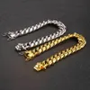 Jewelry bracelets Chain steel faucet buckle Cuban chain 14mm 16mm 18mm gold hip-hop bracelet bangle fashion brand men's titanium steel bracelet jewelry for men