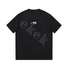 Camiseta de marca de moda para hombre, camiseta holgada de verano con cuello redondo y manga corta con estampado de letras y dibujo de excavadora, Top negro y blanco